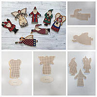 Набір дерев'яних заготовок (7 шт) під вишивку по схемі "Homespun holiday" від Dimensions