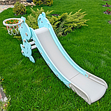 Гірка дитяча з баскетбольним кільцем YG2020, М'ятний, фото 2