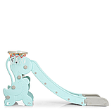 Гірка дитяча з баскетбольним кільцем YG2020, М'ятний, фото 3