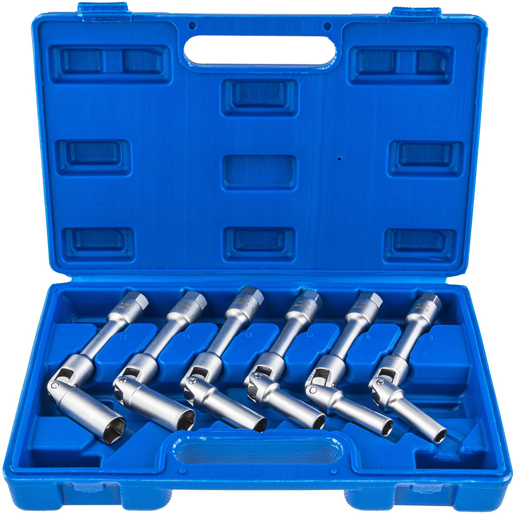 Набір торцевих ключів з шарніром для свічок розжарювання 3/8" (8-16 мм) 6 шт. Falcon F08421, фото 1