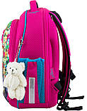 Каркасний шкільний рюкзак + пенал/ Ранець SkyName для першого класу дівчинці/ Ортопедичний портфель з ведмедиком в школу, фото 5
