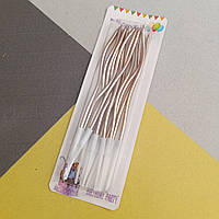 Свічки для торта "хвилясті" 12 шт. рожеве золоті