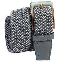 Ремінь плетений гумка комбінованна (сірий з білим), 35 мм. Арт.: RPR0024-35