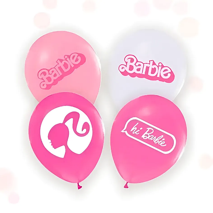 Повітряні кульки з написами Лялька Барбі hi Barbie | Поштучно, фото 1