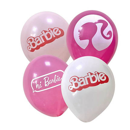 Повітряні кульки з написами Лялька Барбі hi Barbie | Поштучно, фото 2