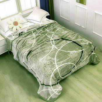 Плед акриловий з тисненням Colorful Home Абстракція зелена (210х230)