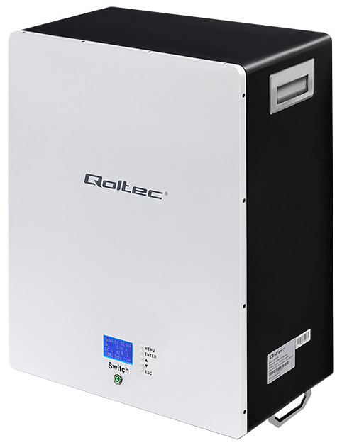 Накопичувач енергії LiFePO4 Qoltec 9.6кВтч 48 В BMS LCD (Система акумуляції енергії) Qoltec LiFePO4 <unk> 9.6kWh<unk> 48V