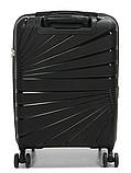 Валіза мала S поліпропілен чорна 55х38х24+5см/47л/2.8кг/Worldline 287, фото 3