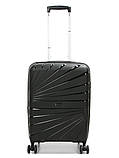 Валіза мала S поліпропілен чорна 55х38х24+5см/47л/2.8кг/Worldline 287, фото 2