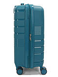 Валіза мала S поліпропілен зелена 55х38х24+5см/47л/2.8кг/Worldline 287, фото 4