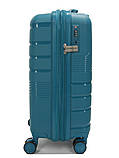 Валіза мала S поліпропілен зелена 55х38х24+5см/47л/2.8кг/Worldline 287, фото 5