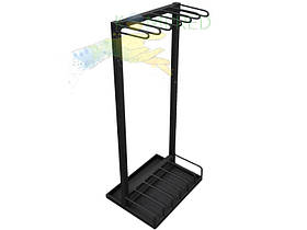 Стійка для бодібарів на шість секцій 450х350х1200 мм чорна OL787