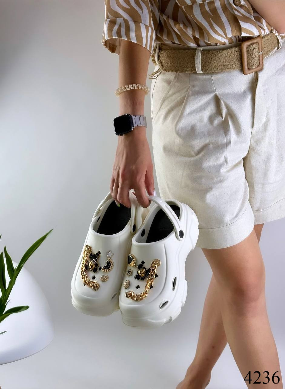 Шльопанці крокси, білі, фото 1