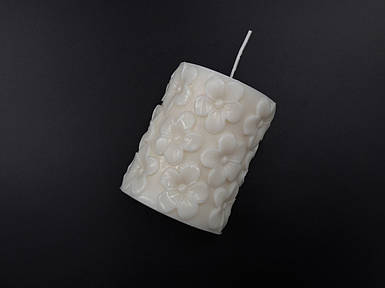 Свічка соєва Циліндр Квіти 9см 245 грам