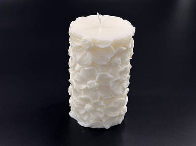 Свічка соєва Весільна "Квіти" 10,5см 280 грам