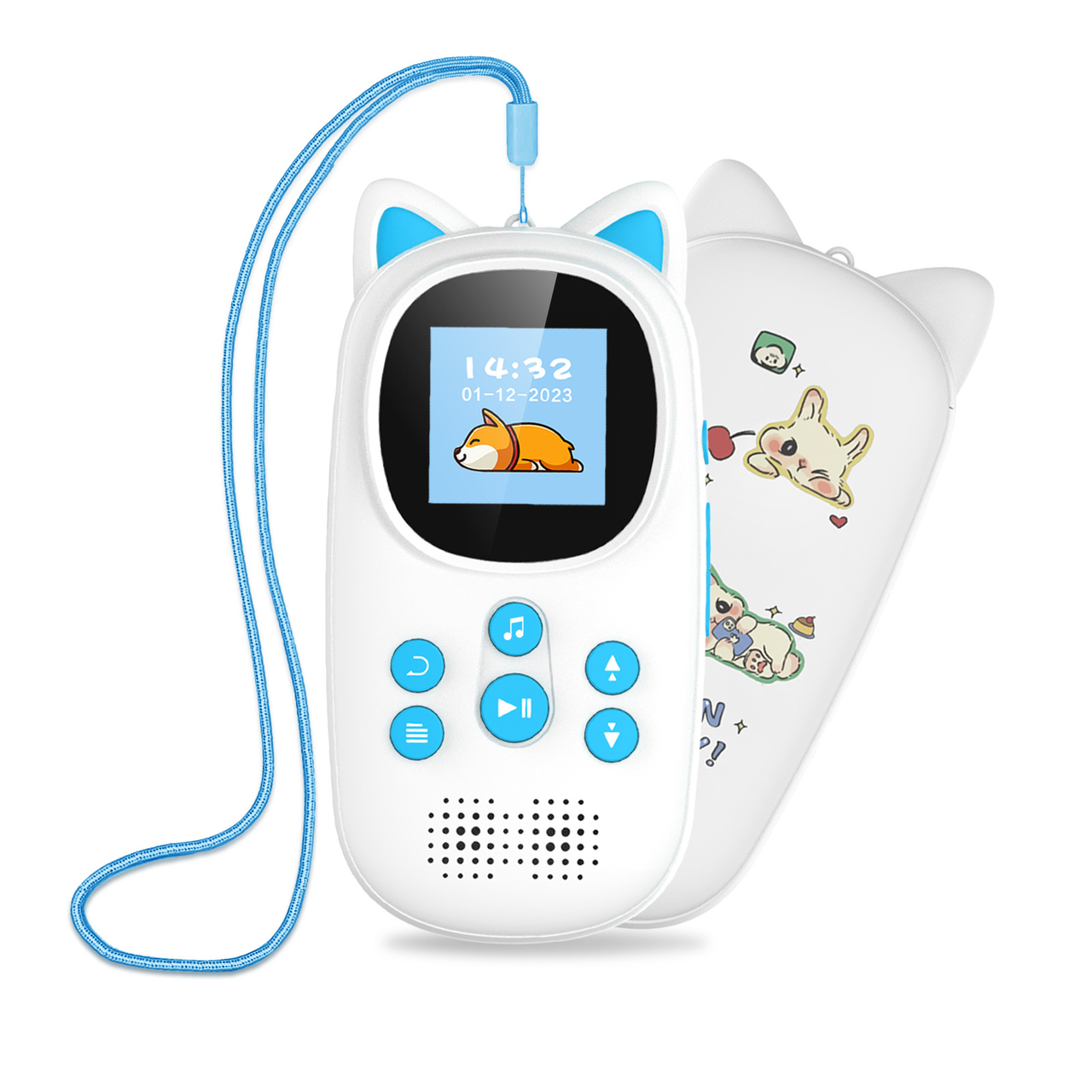 Плеєр MP3 Benjie M5 Kids Bluetooth 5.0 Hi-Fi 32Gb із зовнішнім динаміком Білий + синій