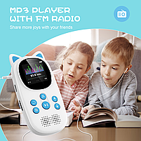 Плеєр MP3 Benjie M5 Kids Bluetooth 5.0 Hi-Fi 32Gb із зовнішнім динаміком Білий + синій, фото 3