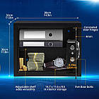 Електронний сейф Royalty Line SBO9207 — 27 л, 32×40×34 см, код 3–8 цифр, 2 аварійні ключі, 4 батарейки AA, фото 5