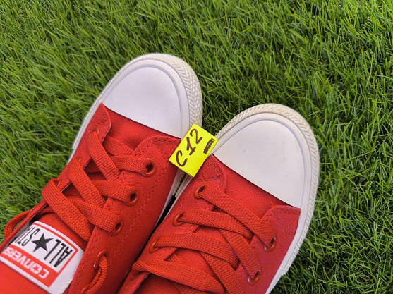 СКИДКА 36 р Кеди Червоні на білій підошві red текстиль КотОН з логотипом Converse ALL STAR, фото 3
