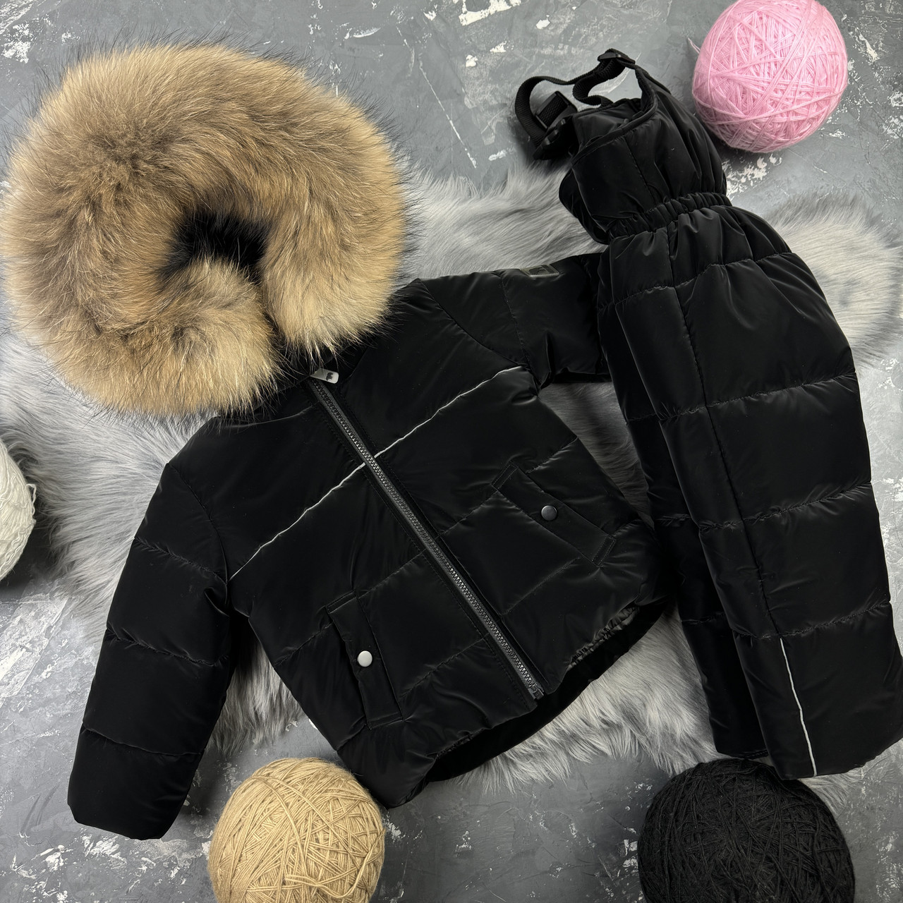 Комбінезон зимовий дитячий роздільний BEWARM Umka Black Velvet