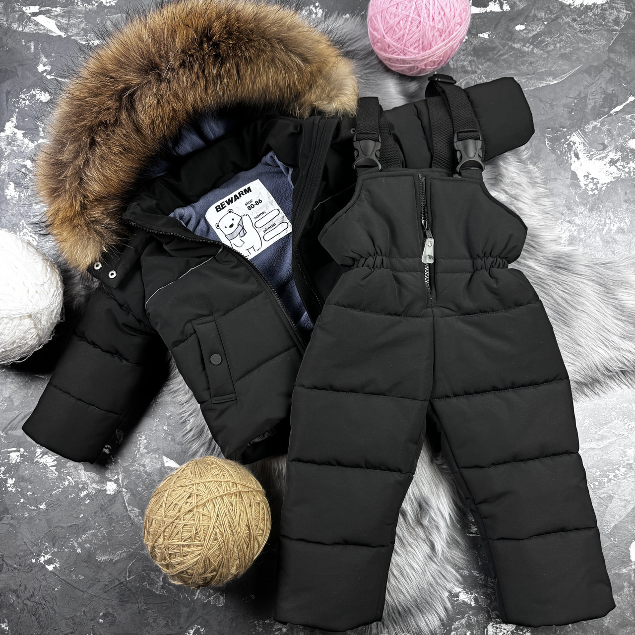 Комбінезон зимовий дитячий роздільний BEWARM Umka Black