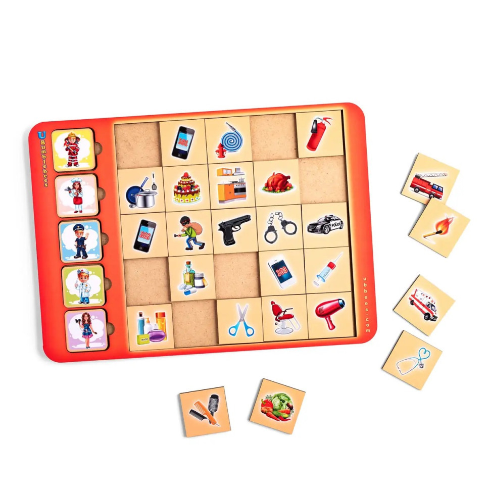 Дерев'яний пазл-вкладиш "Асоціації-професії" (ПСД073) PSD073, фото 1