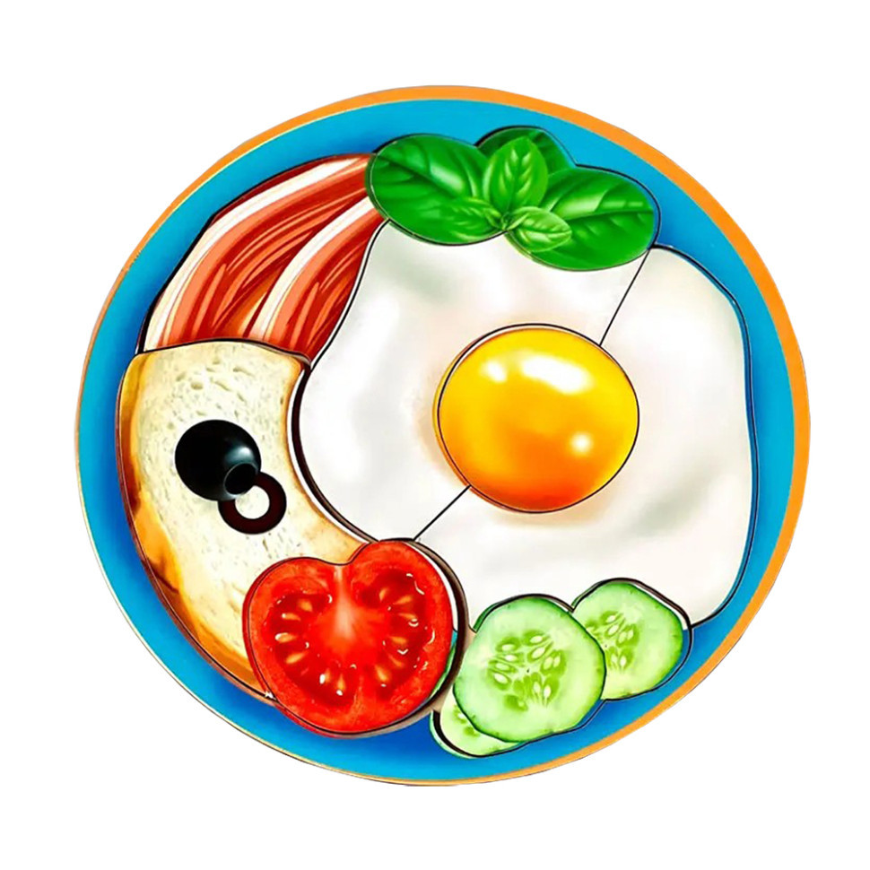 Дерев'яний пазл-сортер "Сніданок" (ПСД137) PSD137, фото 1