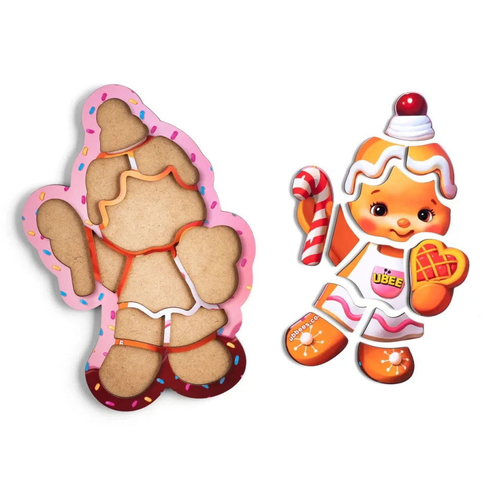 Дерев'яний пазл-вкладиш "Новорічне печиво" (ПСФ149) PSF149, фото 1