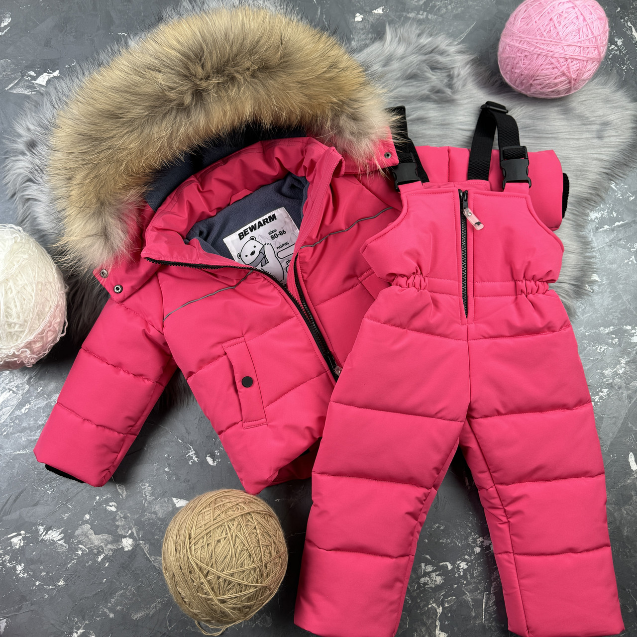 Комбінезон зимовий дитячий роздільний BEWARM Umka Pink, фото 1
