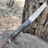 Ніж нескладний Damascus Tanto с з намистом череп