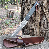 Ніж нескладний Damascus Tanto с з намистом череп, фото 4