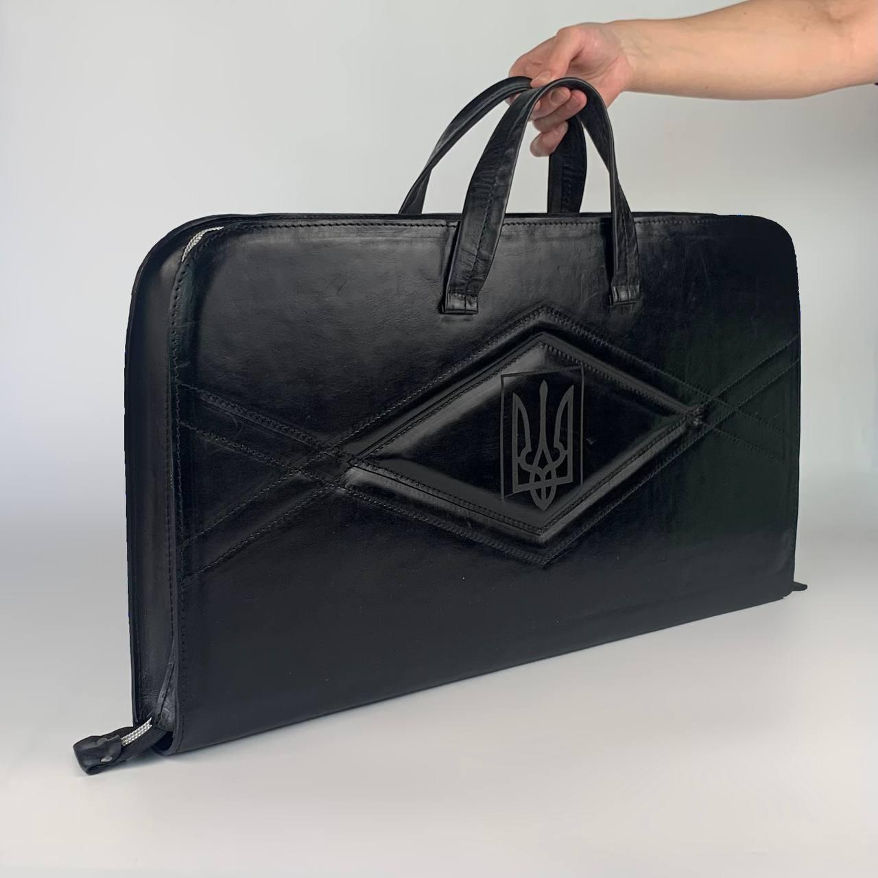 Шкіряна сумка-чохол 68x33x8см для нард, шах, шашок, арт.990006