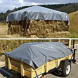 Тент від дощу і снігу "Grey" 100g\m², 4х6м. Ламінований з кільцями. Пологи., фото 5