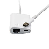 Переходник адаптер USB Type-C - RJ45 LAN Ethernet + PD, White, фото 6