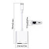 Переходник адаптер USB Type-C - RJ45 LAN Ethernet + PD, White, фото 7