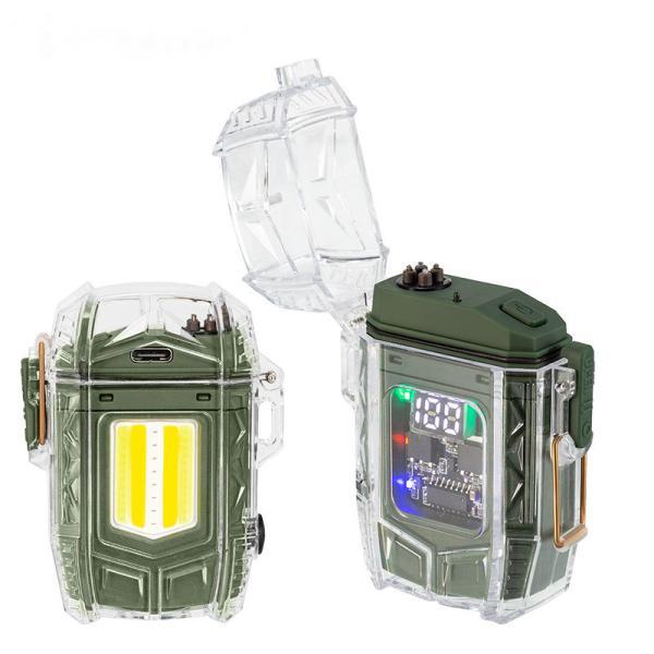 Ліхтар запальничка Multifunctional D48-1-COB green, Li-Ion акумулятора, індикація заряду, ЗП Type-C