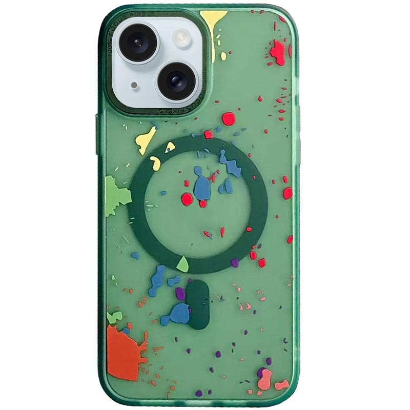 Чохол TPU+PC Flush with MagSafe для Apple iPhone 14 (6.1") у дизайні: Dark green, фото 1