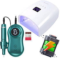 Стартовий набір лампа S10 на 48 Вт. та фрезер JF-602 на 35 Вт. на акумуляторі для манікюру та педикюру RD-50