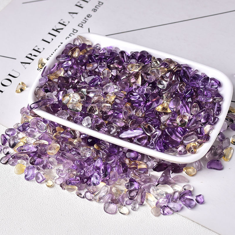 Крихта Аметрин 5-7 мм без отвору, галтовка з натурального каменю, ціна за 10 грам, фото 1