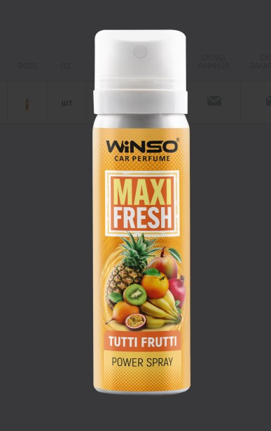 Ароматизатор пов. WINSO Maxi Fresh 75ml,Tutti Frutti (12шт./уп.)