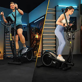 Орбітрек магнітний для дому Trex Sport TX-600CT Velox на батарейках чорний. Еліптичний тренажер для дому