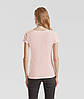 Пудрова рожева футболка жіноча преміум якість Ringspun premium T LADY-FIT Fruit of the loom, фото 7