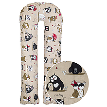 Наволочка на подушку для вагітних та годування U-maxi 140х72 см Сови на коричневому