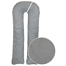 Наволочка на подушку для вагітних та годування U-maxi 140х72 см Темно-сіра