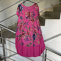 Сукня бавовна короткий рукав принт квіти 42/48 різні кольори