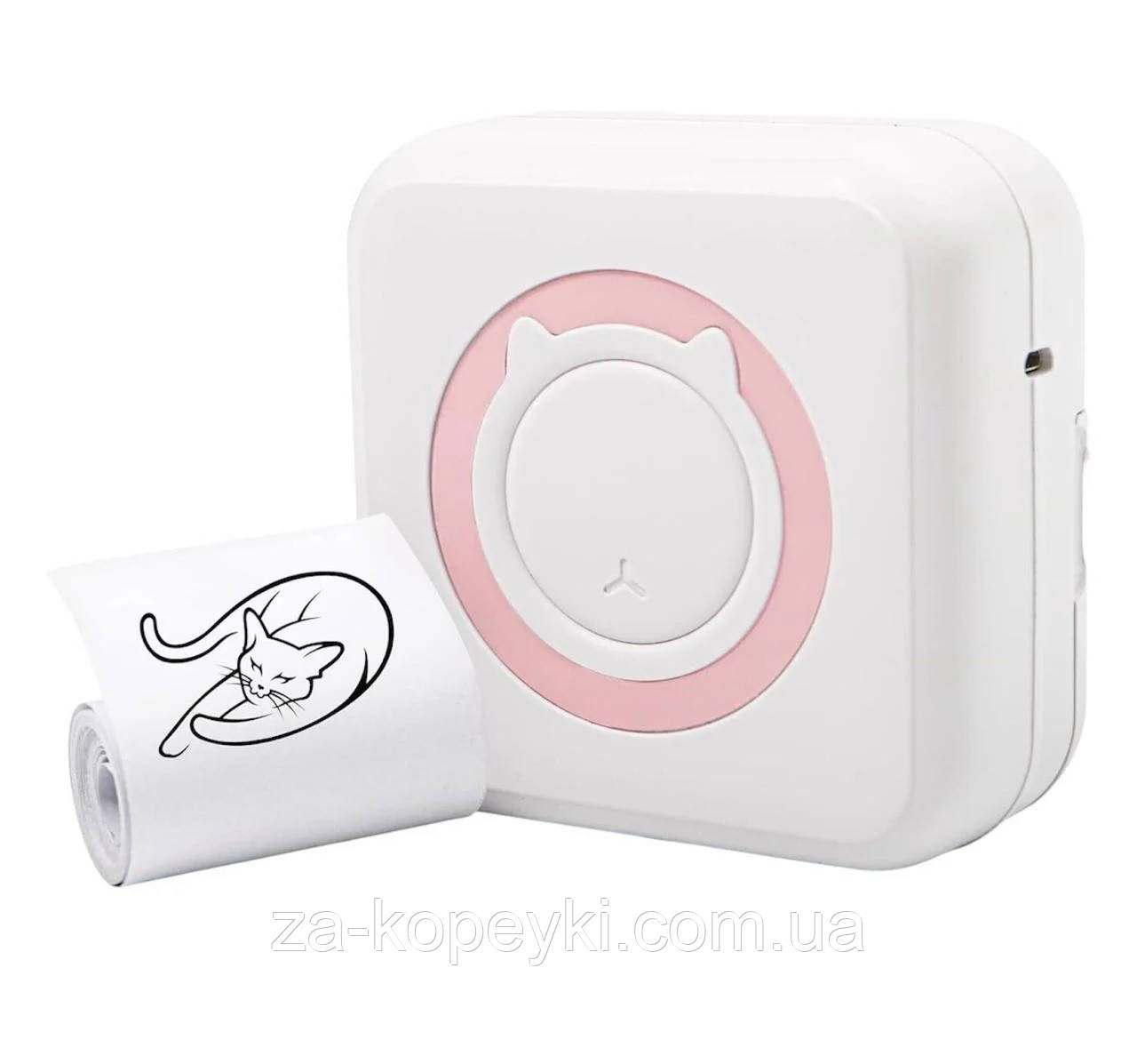 Портативний термопринтер Mini Printer C15 для друку зі смартфона без заправлення чорнила (Рожевий)