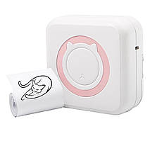 Портативний термопринтер Mini Printer C15 для друку зі смартфона без заправлення чорнила (Рожевий)