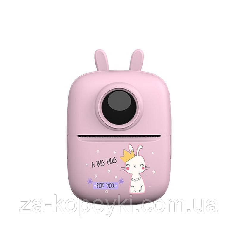 Портативний міні принтер Bluetooth для смартфона Mini Printer D7 Рожевий
