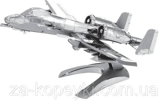 Металевий 3D пазл конструктор Американський штурмовик A-10 Warthog S013
