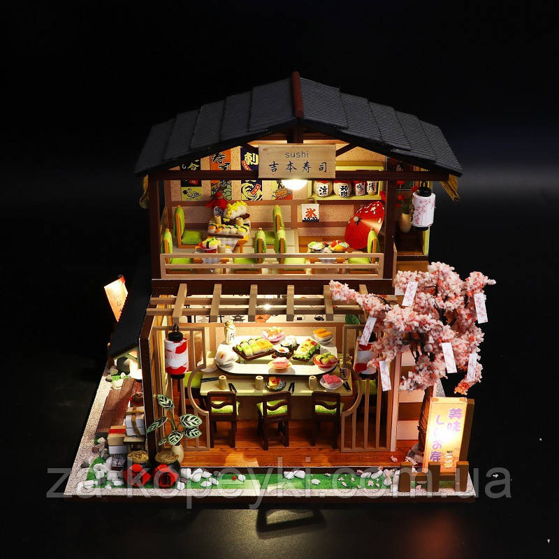 Румбокс Японський Суші-Ресторан 3D інтер'єрний конструктор Gibbon Sushi M2011 + купол